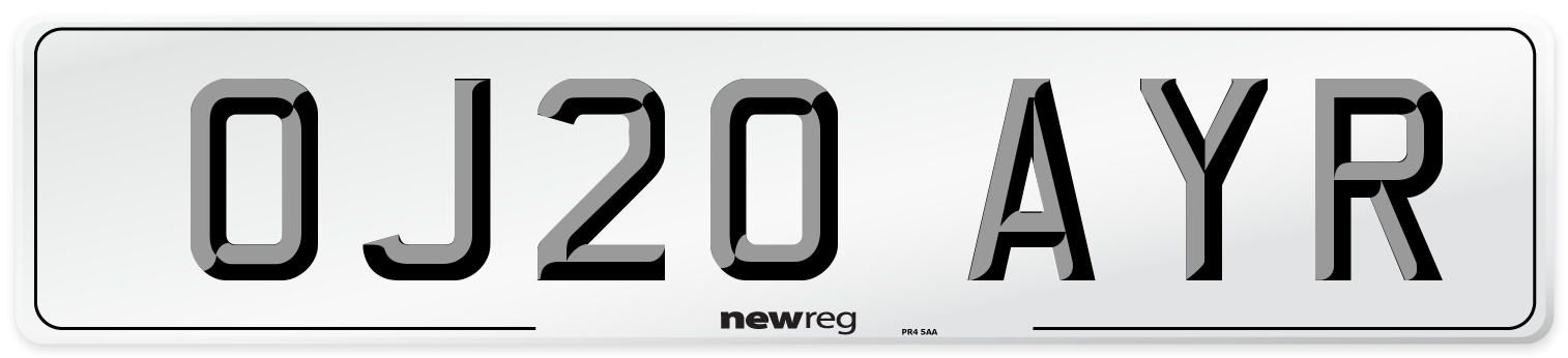 OJ20 AYR Number Plate from New Reg